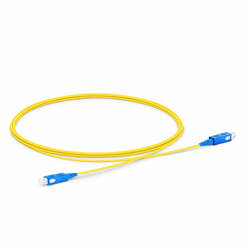FyberOptix 2m (7ft) Fiber Patch Cable, 1 Fiber, SC UPC Simplex to SC UPC Simplex, Single Mode (OS2), Riser (OFNR), 1.2mm, Tight-Buffered, Yellow