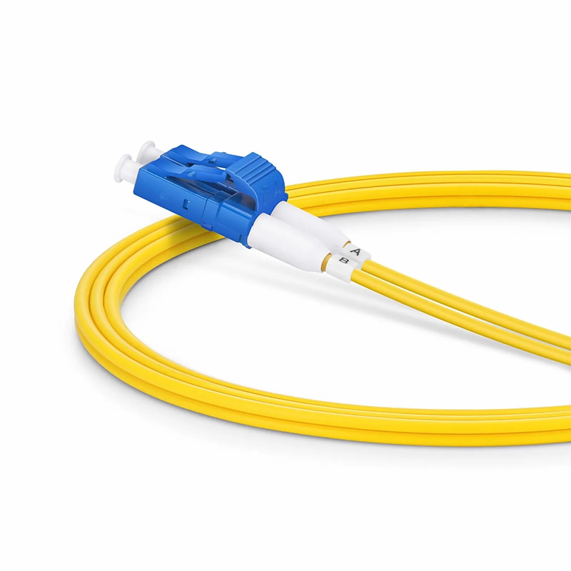 FyberOptix 1m (3ft) Fiber Patch Cable, 2 Fibers, Short Boot, LC UPC Duplex to LC UPC Duplex, Single Mode (OS2), Riser (OFNR), 2.0mm, Tight-Buffered, Yellow