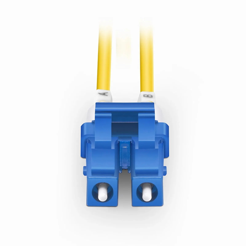 FyberOptix 3m (10ft) Fiber Patch Cable, 2 Fibers, Short Boot, LC UPC Duplex to LC UPC Duplex, Single Mode (OS2), Riser (OFNR), 2.0mm, Tight-Buffered, Yellow