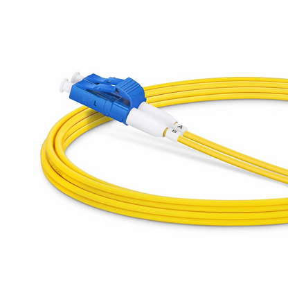 FyberOptix 2m (7ft) Fiber Patch Cable, 2 Fibers, Short Boot, LC UPC Duplex to LC UPC Duplex, Single Mode (OS2), Riser (OFNR), 2.0mm, Tight-Buffered, Yellow