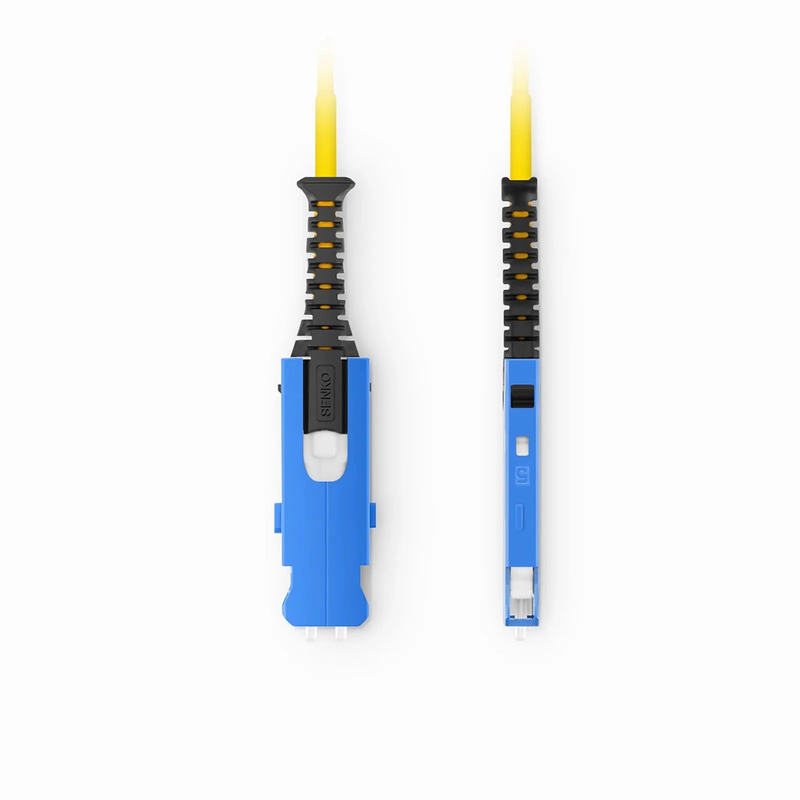 FyberOptix 1m (3ft) Fiber Patch Cable, 2 Fibers, SN UPC Duplex to SN UPC Duplex Uniboot, Single Mode (OS2), Riser (OFNR), 1.6mm, Yellow, for 400G Network Connection