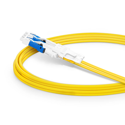 FyberOptix 2m (7ft) Fiber Patch Cable, 4 Fibers, 2 x CSA UPC Duplex to 2 x LC UPC Duplex Flat Clip Uniboot, Single Mode (OS2), Riser (OFNR), 2.0mm, Yellow, for 200/400/800G Network Connection