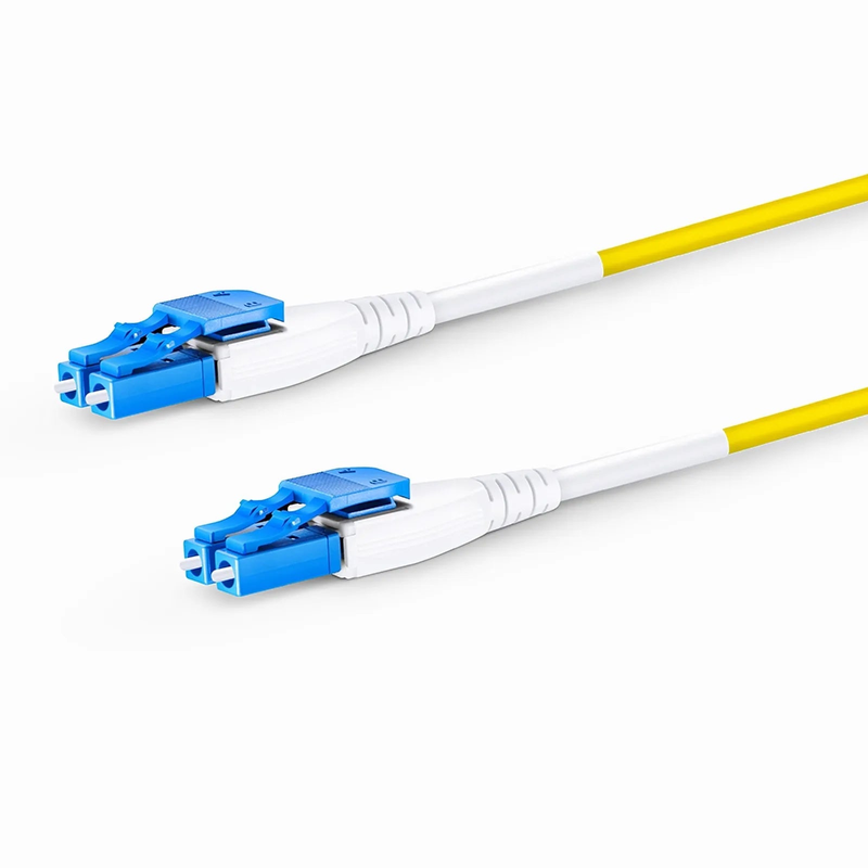 FyberOptix 2m (7ft) Fiber Patch Cable, 4 Fibers, 2 x CSâ„¢ UPC Duplex to 2 x LC UPC Duplex Flat Clip Uniboot, Single Mode (OS2), Riser (OFNR), 2.0mm, Yellow, for 200/400/800G Network Connection