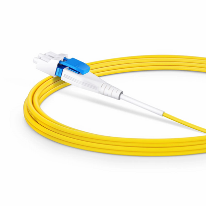 FyberOptix 3m (10ft) Fiber Patch Cable, 4 Fibers, 2 x CSA UPC Duplex to 2 x LC UPC Duplex Flat Clip Uniboot, Single Mode (OS2), Riser (OFNR), 2.0mm, Yellow, for 200/400/800G Network Connection