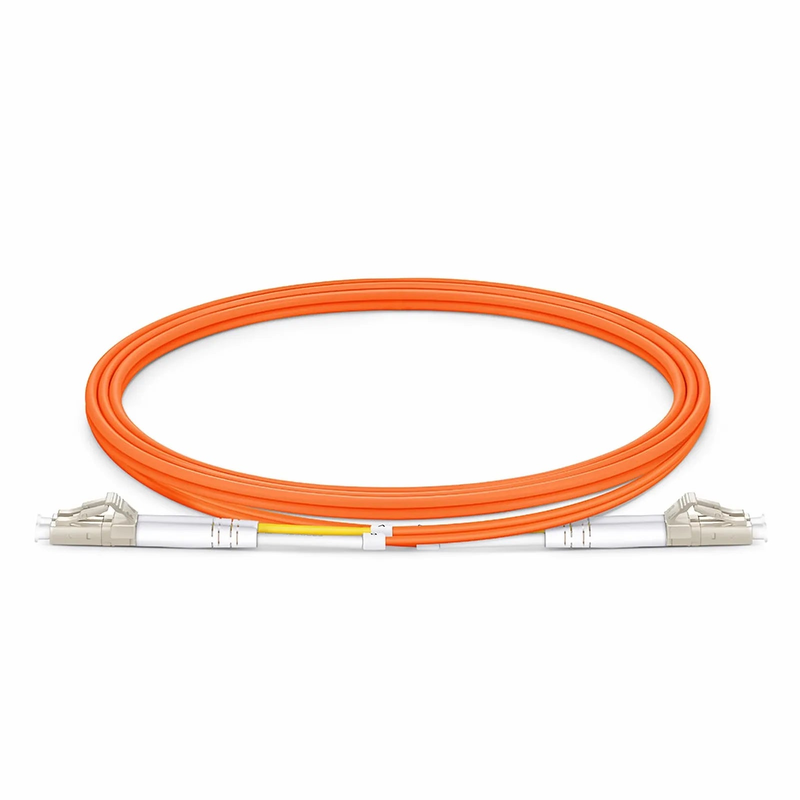 FyberOptix 1m (3ft) Fiber Patch Cable, 2 Fibers, LC UPC Duplex to LC UPC Duplex, Multimode (OM2), Riser (OFNR), 2.0mm, Tight-Buffered, Orange