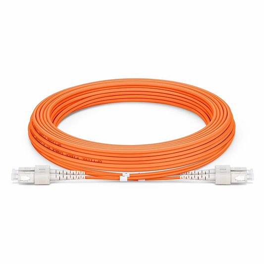 FyberOptix 5m (16ft) Fiber Patch Cable, 2 Fibers, SC UPC Duplex to SC UPC Duplex, Multimode (OM2), Riser (OFNR), 2.0mm, Tight-Buffered, Orange