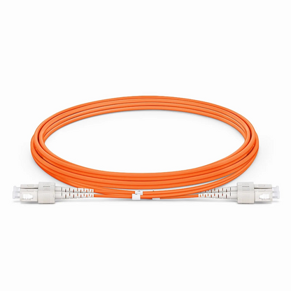 FyberOptix 2m (7ft) Fiber Patch Cable, 2 Fibers, SC UPC Duplex to SC UPC Duplex, Multimode (OM2), Riser (OFNR), 2.0mm, Tight-Buffered, Orange
