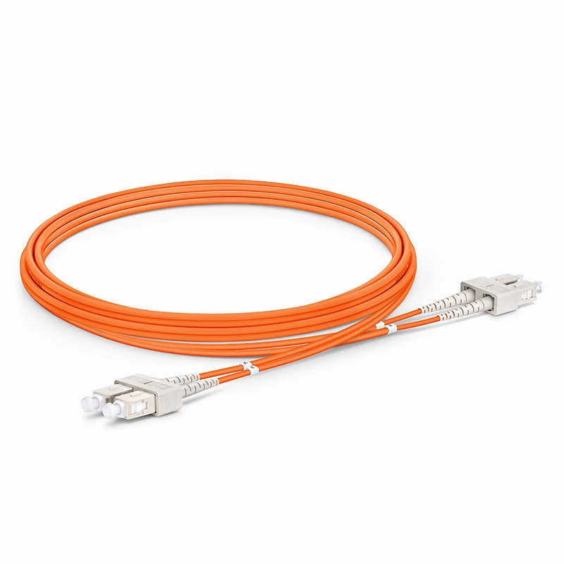 FyberOptix 2m (7ft) Fiber Patch Cable, 2 Fibers, SC UPC Duplex to SC UPC Duplex, Multimode (OM2), Riser (OFNR), 2.0mm, Tight-Buffered, Orange