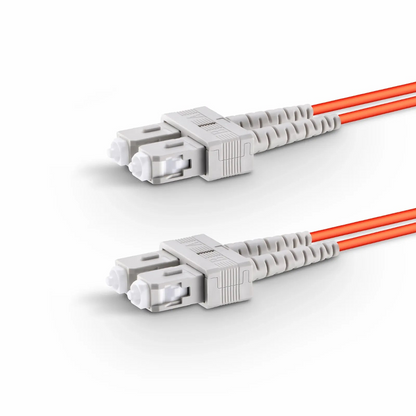 FyberOptix 2m (7ft) Fiber Patch Cable, 2 Fibers, SC UPC Duplex to SC UPC Duplex, Multimode (OM2), Riser (OFNR), 2.0mm, Tight-Buffered, Orange