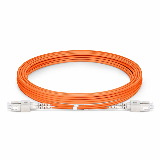 FyberOptix 3m (10ft) Fiber Patch Cable, 2 Fibers, SC UPC Duplex to SC UPC Duplex, Multimode (OM2), Riser (OFNR), 2.0mm, Tight-Buffered, Orange