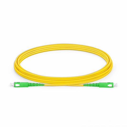 FyberOptix 3m (10ft) Fiber Patch Cable, 1 Fiber, SC APC Simplex to SC APC Simplex, Single Mode (OS2), Riser (OFNR), 3.0mm, Tight-Buffered, Yellow