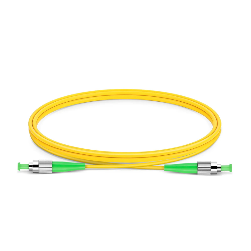 FyberOptix 1m (3ft) Fiber Patch Cable, 1 Fiber, FC APC Simplex to FC APC Simplex, Single Mode (OS2), Riser (OFNR), 3.0mm, Tight-Buffered, Yellow