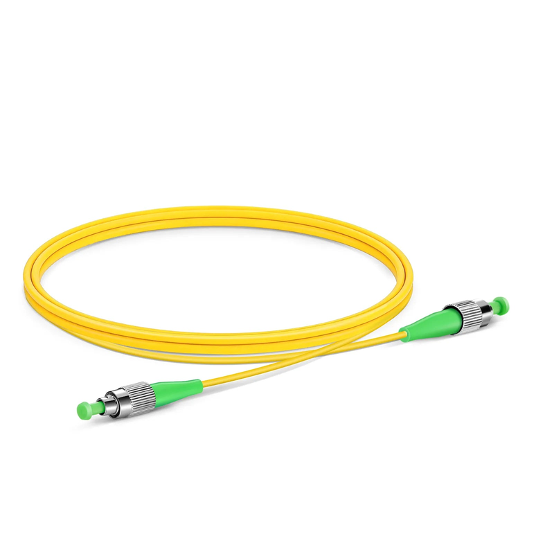 FyberOptix 1m (3ft) Fiber Patch Cable, 1 Fiber, FC APC Simplex to FC APC Simplex, Single Mode (OS2), Riser (OFNR), 3.0mm, Tight-Buffered, Yellow