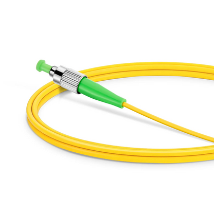 FyberOptix 1m (3ft) Fiber Patch Cable, 1 Fiber, FC APC Simplex to FC APC Simplex, Single Mode (OS2), Riser (OFNR), 3.0mm, Tight-Buffered, Yellow