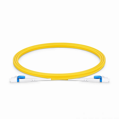 FyberOptix 2m (7ft) Fiber Patch Cable, 2 Fibers, LC UPC Duplex to LC UPC Duplex Flat Clip Uniboot, Single Mode (OS2), LSZH, 2.0mm,Yellow