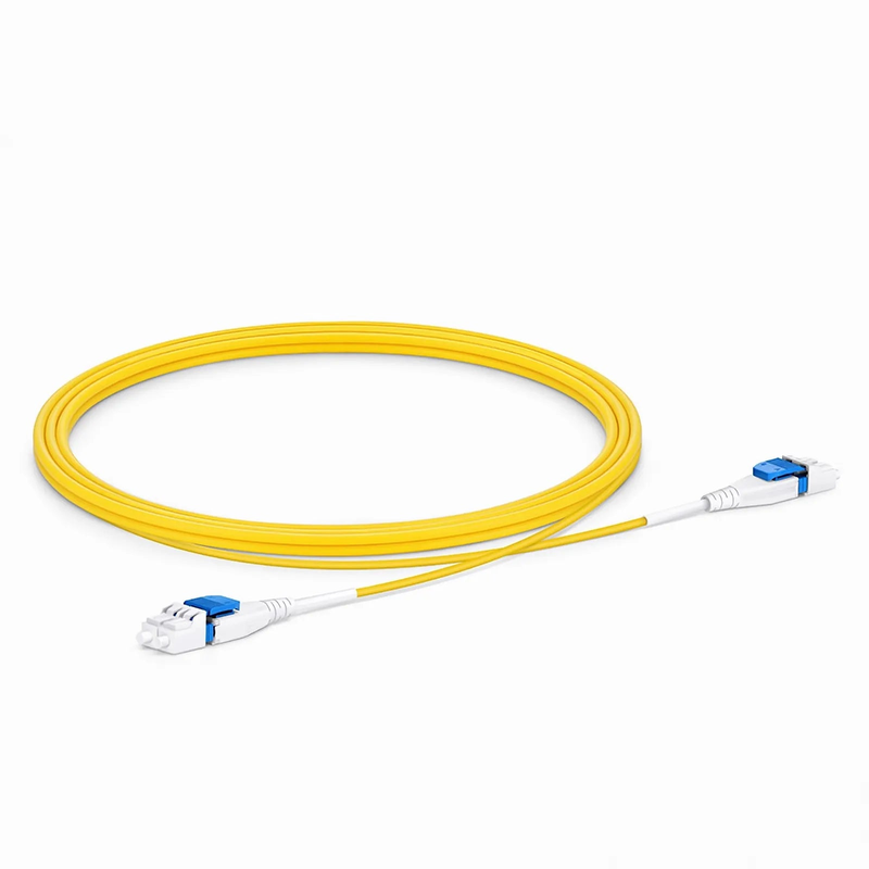 FyberOptix 2m (7ft) Fiber Patch Cable, 2 Fibers, LC UPC Duplex to LC UPC Duplex Flat Clip Uniboot, Single Mode (OS2), LSZH, 2.0mm,Yellow