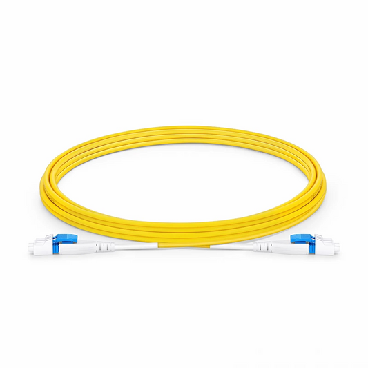 FyberOptix 3m (10ft) Fiber Patch Cable, 2 Fibers, LC UPC Duplex to LC UPC Duplex Flat Clip Uniboot, Single Mode (OS2), LSZH, 2.0mm,Yellow