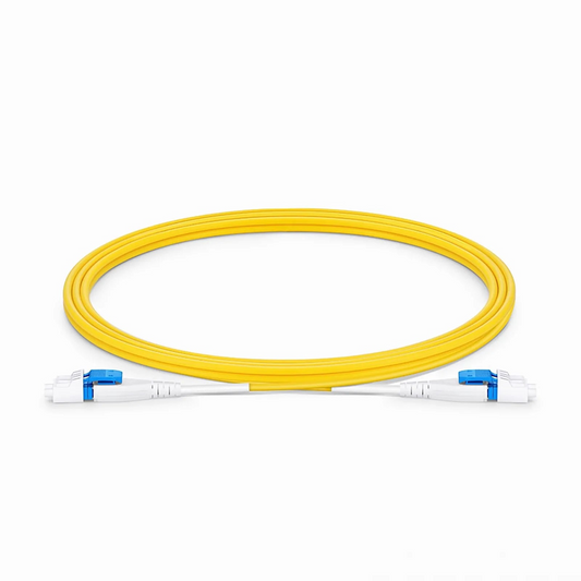 FyberOptix 1.5m (5ft) Fiber Patch Cable, 2 Fibers, LC UPC Duplex to LC UPC Duplex Flat Clip Uniboot, Single Mode (OS2), LSZH, 2.0mm,Yellow