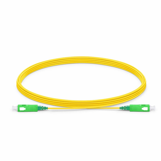 FyberOptix 5m (16ft) Fiber Patch Cable, 1 Fiber, SC APC Simplex to SC APC Simplex, Single Mode (OS2), LSZH, 1.2mm, Tight-Buffered, Yellow