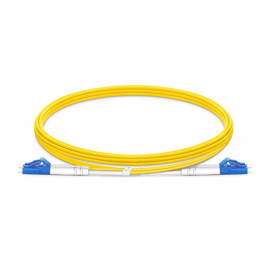 FyberOptix 3m (10ft) Fiber Patch Cable, 2 Fibers, LC UPC Duplex to LC UPC Duplex, Single Mode (OS2), Plenum (OFNP), 1.6mm, Tight-Buffered, Yellow