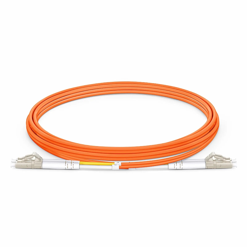 FyberOptix 2m (7ft) Fiber Patch Cable, 2 Fibers, LC UPC Duplex to LC UPC Duplex, Multimode (OM2), Riser (OFNR), 2.0mm, Tight-Buffered, Orange