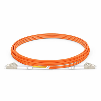 FyberOptix 2m (7ft) Fiber Patch Cable, 2 Fibers, LC UPC Duplex to LC UPC Duplex, Multimode (OM2), Riser (OFNR), 2.0mm, Tight-Buffered, Orange