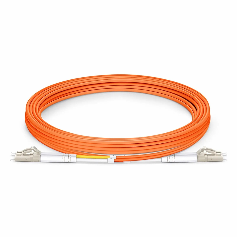 FyberOptix 3m (10ft) Fiber Patch Cable, 2 Fibers, LC UPC Duplex to LC UPC Duplex, Multimode (OM2), Riser (OFNR), 2.0mm, Tight-Buffered, Orange