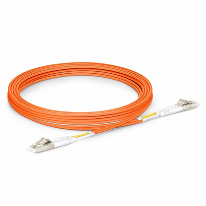 FyberOptix 3m (10ft) Fiber Patch Cable, 2 Fibers, LC UPC Duplex to LC UPC Duplex, Multimode (OM2), Riser (OFNR), 2.0mm, Tight-Buffered, Orange