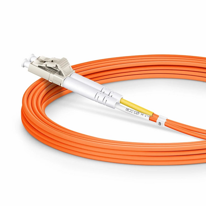 FyberOptix 3m (10ft) Fiber Patch Cable, 2 Fibers, LC UPC Duplex to LC UPC Duplex, Multimode (OM2), Riser (OFNR), 2.0mm, Tight-Buffered, Orange