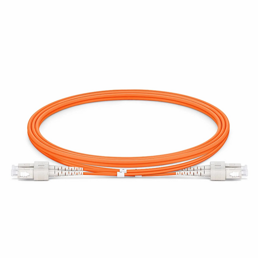 FyberOptix 1m (3ft) Fiber Patch Cable, 2 Fibers, SC UPC Duplex to SC UPC Duplex, Multimode (OM2), Riser (OFNR), 2.0mm, Tight-Buffered, Orange
