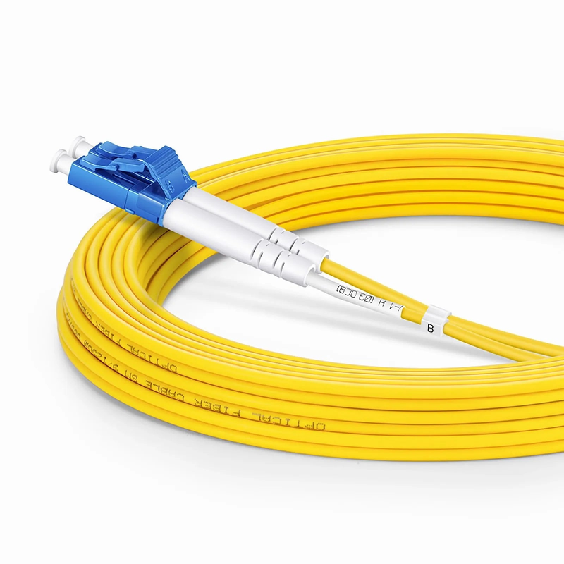 FyberOptix 5m (16ft) Fiber Patch Cable, 2 Fibers, LC UPC Duplex to LC UPC Duplex, Single Mode (OS2), LSZH, 2.0mm, Tight-Buffered, Yellow