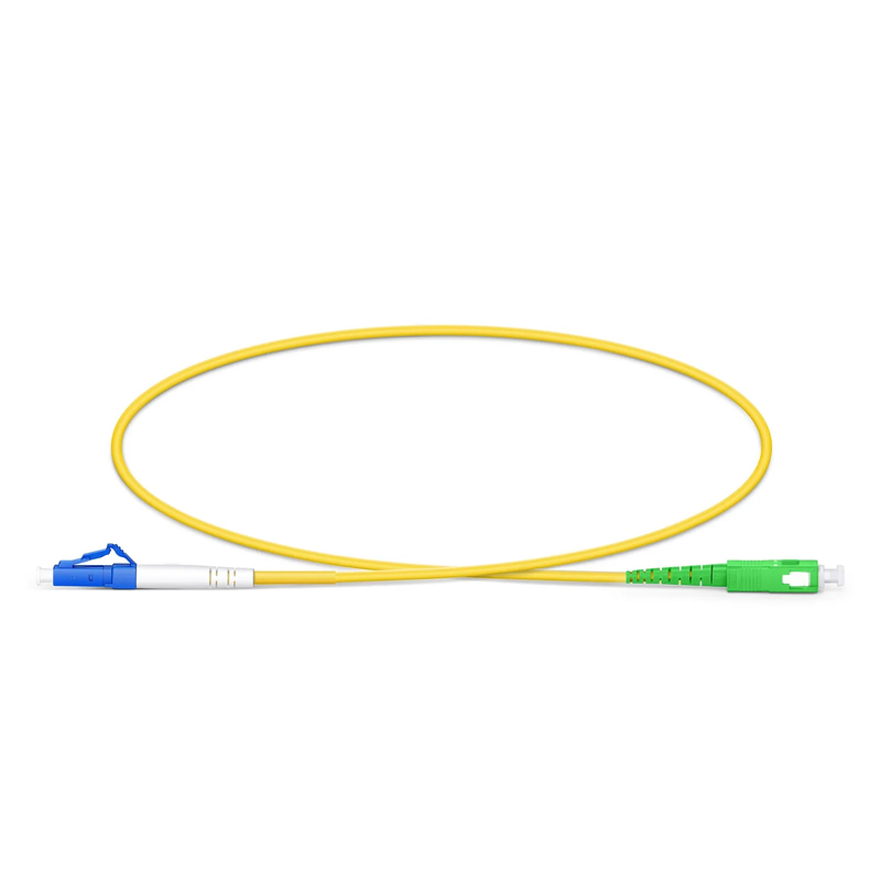 FyberOptix 0.5m (1.6ft) Fiber Patch Cable, 1 Fiber, LC UPC Simplex to SC APC Simplex, Single Mode (OS2), Riser (OFNR), 2.0mm, Tight-Buffered, Yellow