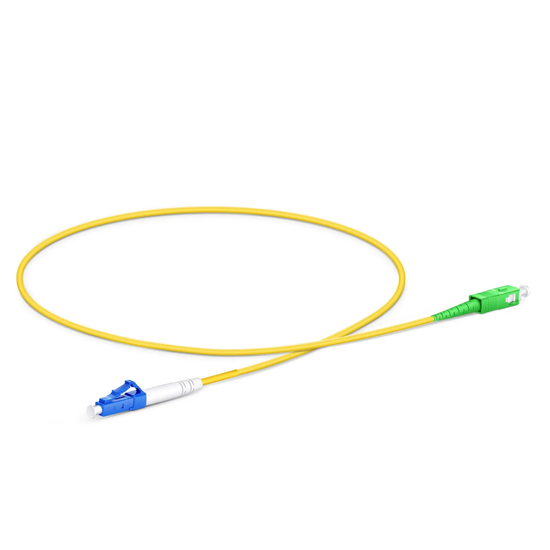 FyberOptix 0.5m (1.6ft) Fiber Patch Cable, 1 Fiber, LC UPC Simplex to SC APC Simplex, Single Mode (OS2), Riser (OFNR), 2.0mm, Tight-Buffered, Yellow
