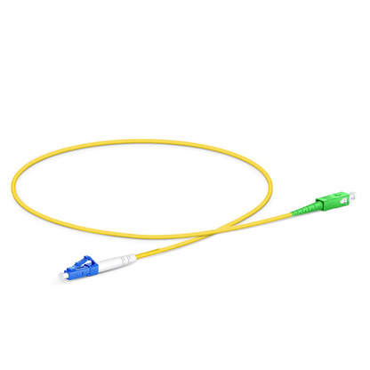 FyberOptix 0.5m (1.6ft) Fiber Patch Cable, 1 Fiber, LC UPC Simplex to SC APC Simplex, Single Mode (OS2), Riser (OFNR), 2.0mm, Tight-Buffered, Yellow