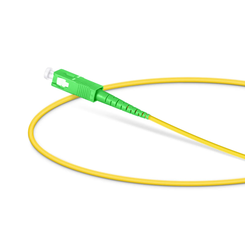 FyberOptix 0.5m (1.6ft) Fiber Patch Cable, 1 Fiber, LC UPC Simplex to SC APC Simplex, Single Mode (OS2), Riser (OFNR), 2.0mm, Tight-Buffered, Yellow