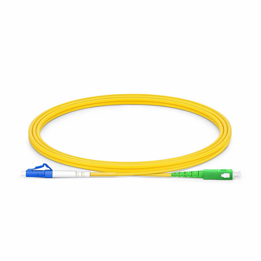 FyberOptix 2m (7ft) Fiber Patch Cable, 1 Fiber, LC UPC Simplex to SC APC Simplex, Single Mode (OS2), Riser (OFNR), 2.0mm, Tight-Buffered, Yellow