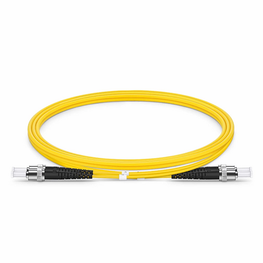 FyberOptix 1m (3ft) Fiber Patch Cable, 2 Fibers, ST UPC to ST UPC, Single Mode (OS2), Riser (OFNR), 2.0mm, Tight-Buffered, Yellow