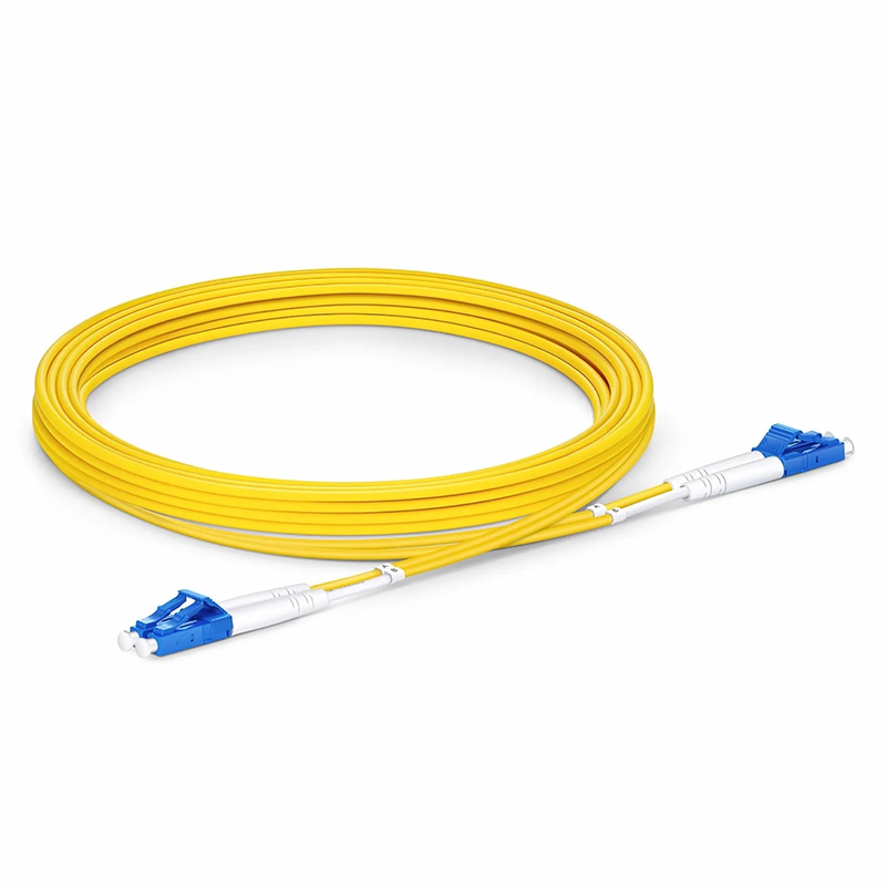FyberOptix 3m (10ft) Fiber Patch Cable, 2 Fibers, G.657.A2, LC UPC Duplex to LC UPC Duplex, Single Mode (OS2), Riser (OFNR), 2.0mm, Tight-Buffered, Yellow