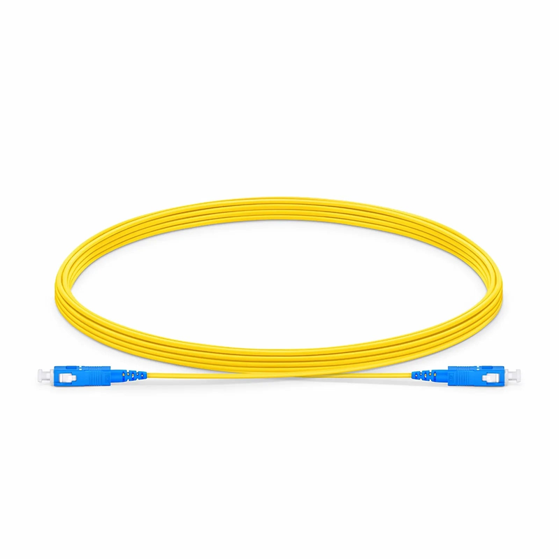 FyberOptix 5m (16ft) Fiber Patch Cable, 1 Fiber, SC UPC Simplex to SC UPC Simplex, Single Mode (OS2), Riser (OFNR), 1.2mm, Tight-Buffered, Yellow