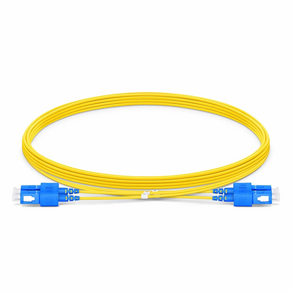 FyberOptix 5m (16ft) Fiber Patch Cable, 2 Fibers, SC UPC Duplex to SC UPC Duplex, Single Mode (OS2), Riser (OFNR), 1.2mm, Tight-Buffered, Yellow