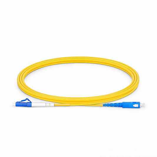 FyberOptix 2m (7ft) Fiber Patch Cable, 1 Fiber, LC UPC Simplex to SC UPC Simplex, Single Mode (OS2), Riser (OFNR), 2.0mm, Tight-Buffered, Yellow