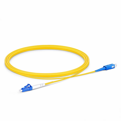 FyberOptix 2m (7ft) Fiber Patch Cable, 1 Fiber, LC UPC Simplex to SC UPC Simplex, Single Mode (OS2), Riser (OFNR), 2.0mm, Tight-Buffered, Yellow