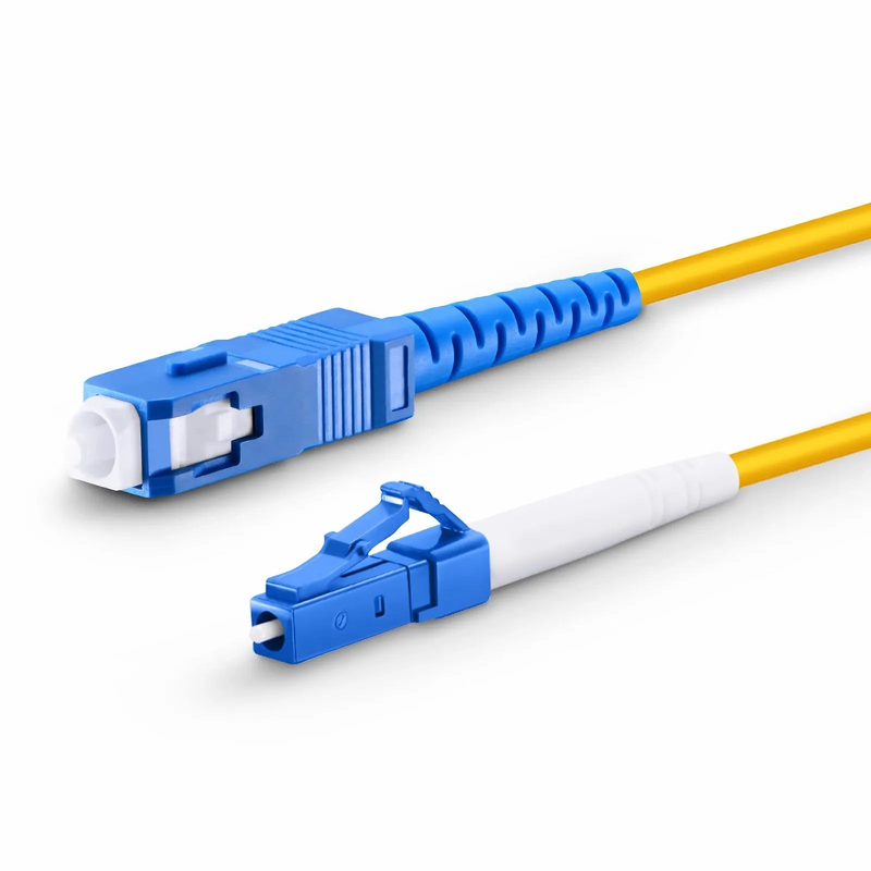 FyberOptix 2m (7ft) Fiber Patch Cable, 1 Fiber, LC UPC Simplex to SC UPC Simplex, Single Mode (OS2), Riser (OFNR), 2.0mm, Tight-Buffered, Yellow