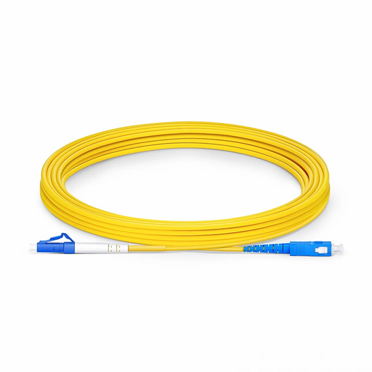 FyberOptix 7m (23ft) Fiber Patch Cable, 1 Fiber, LC UPC Simplex to SC UPC Simplex, Single Mode (OS2), Riser (OFNR), 2.0mm, Tight-Buffered, Yellow
