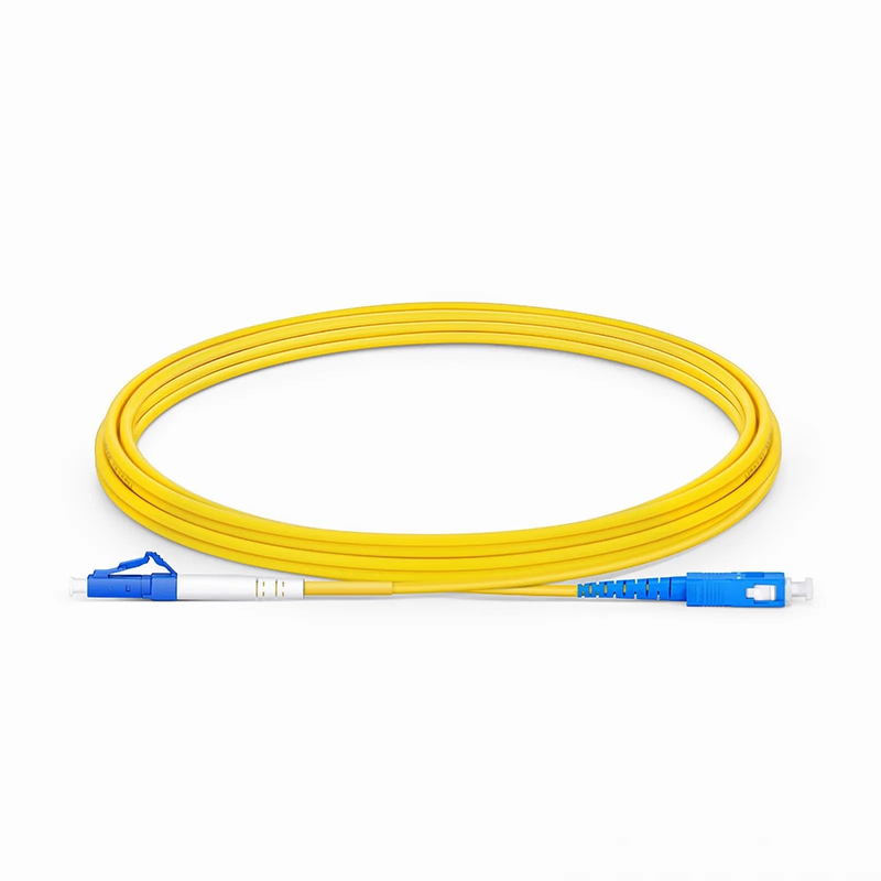 FyberOptix 3m (10ft) Fiber Patch Cable, 1 Fiber, LC UPC Simplex to SC UPC Simplex, Single Mode (OS2), Riser (OFNR), 2.0mm, Tight-Buffered, Yellow