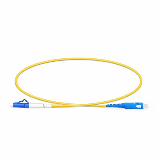 FyberOptix 0.5m (1.6ft) Fiber Patch Cable, 1 Fiber, LC UPC Simplex to SC UPC Simplex, Single Mode (OS2), Riser (OFNR), 2.0mm, Tight-Buffered, Yellow