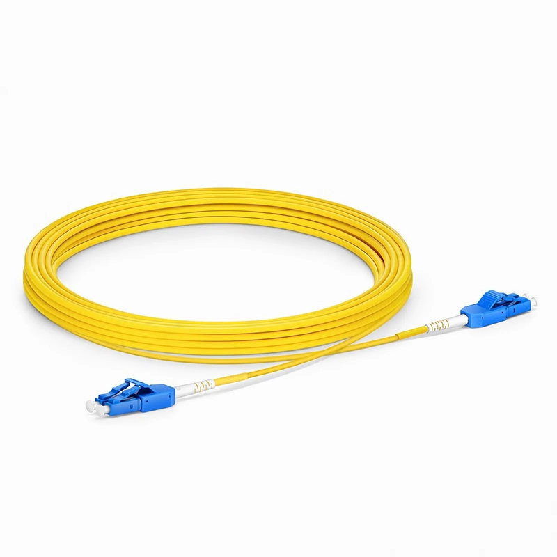 FyberOptix 5m (16ft) Fiber Patch Cable, 2 Fibers, LC UPC Duplex to LC UPC Duplex Standard Clip Uniboot, Single Mode (OS2), Riser (OFNR), 2.0mm, Yellow