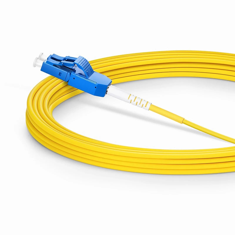 FyberOptix 5m (16ft) Fiber Patch Cable, 2 Fibers, LC UPC Duplex to LC UPC Duplex Standard Clip Uniboot, Single Mode (OS2), Riser (OFNR), 2.0mm, Yellow