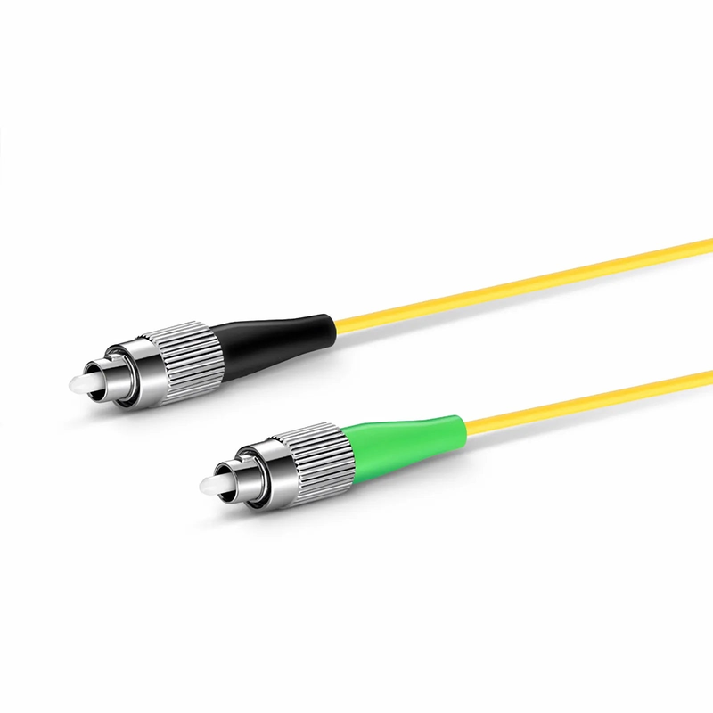 FyberOptix 1m (3ft) Fiber Patch Cable, 1 Fiber, FC APC Simplex to FC UPC Simplex, Single Mode (OS2), Riser (OFNR), 2.0mm, Tight-Buffered, Yellow