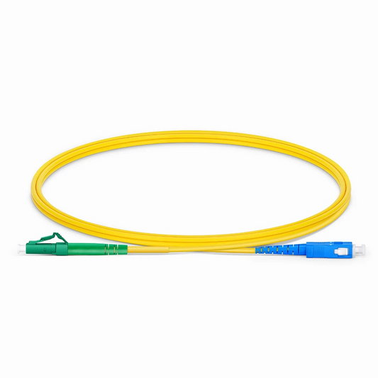 FyberOptix 1m (3ft) Fiber Patch Cable, 1 Fiber, LC APC Simplex to SC UPC Simplex, Single Mode (OS2), Riser (OFNR), 2.0mm, Tight-Buffered, Yellow